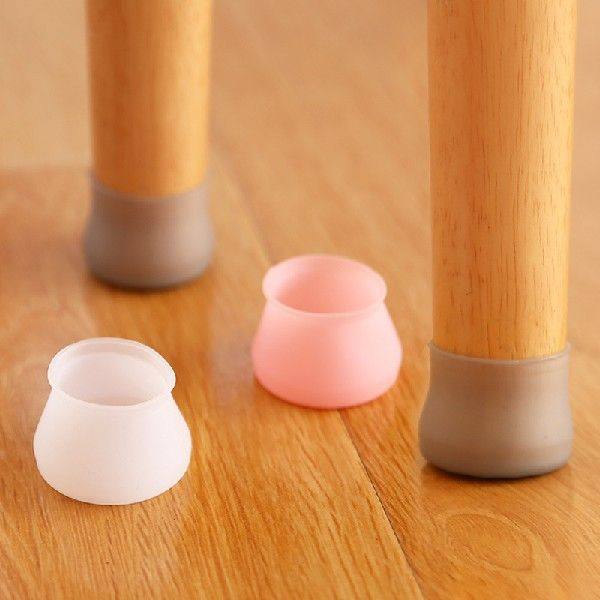 4pcs/Set Silicone Chair Caps Table Foot Pads for Round