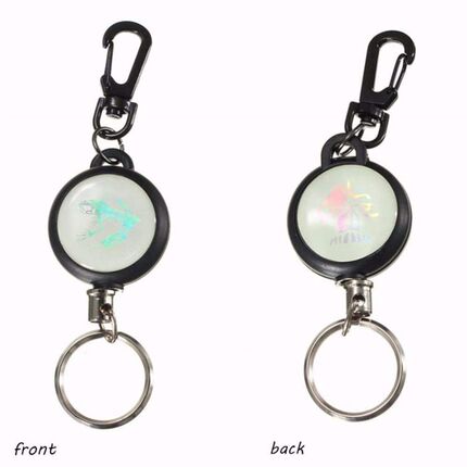 retractable pull chain key chain ring badge reel id card hol