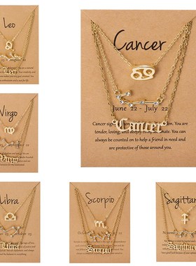 极速3Pcs/Set Cardboard Star Zodiac Sign Pendant 12 Constella