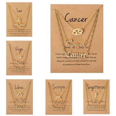 极速3Pcs/Set Cardboard Star Zodiac Sign Pendant 12 Constella