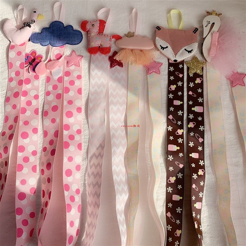 儿童公主发夹收纳带宝宝卡通布艺发夹头饰整理带欧美ins