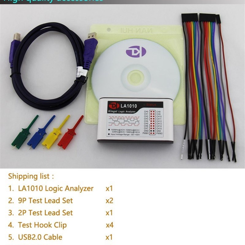 Kingst  LA1010 USB  Logic Analyzer    100M max sample rate,1
