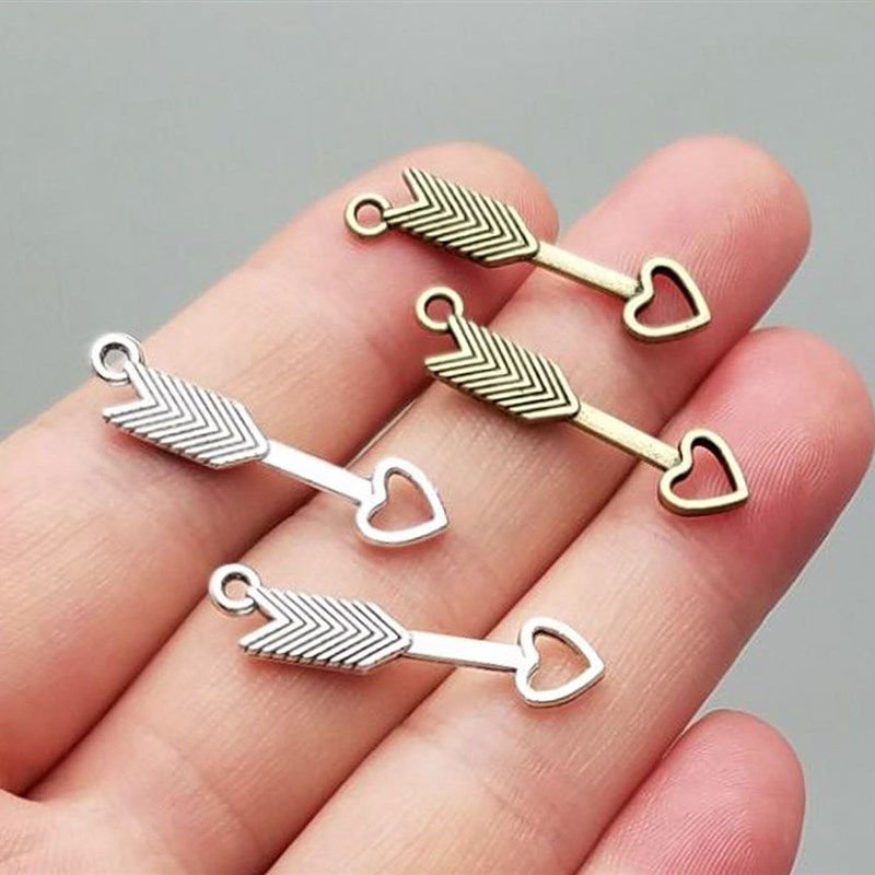 DIY饰品配件,6x28mm古银 古青铜箭头吊坠,5元30个
