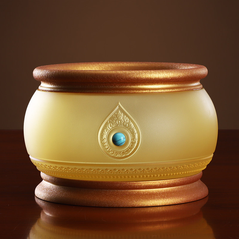 供佛用品佛具大全纯铜琉璃佛前五供香炉果盘花瓶水杯供灯家用摆件