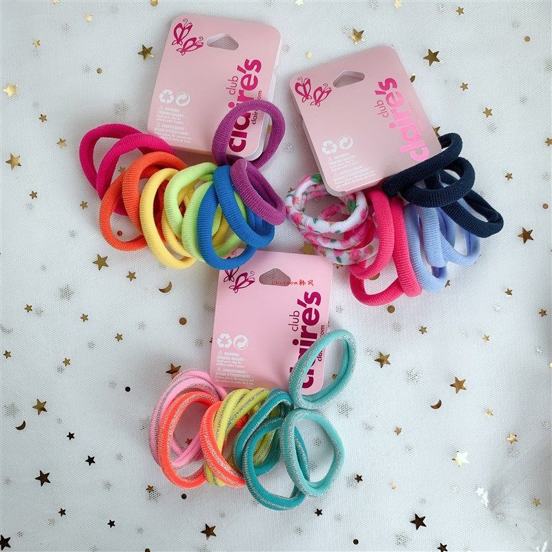 出口欧美单 儿童彩色印花毛巾圈发圈发圈 女童扎头小皮筋不勒头