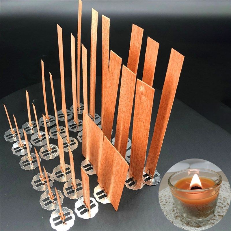 100pcs Wooden Wicks DIY Handmade Candle Jar Making Candle Wi