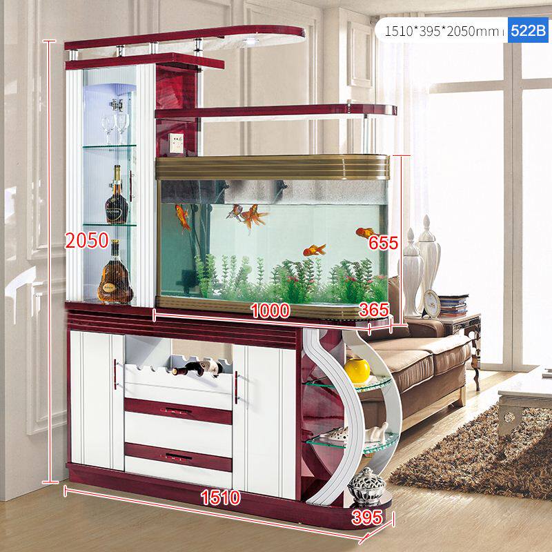 进门客厅玄关柜带鱼缸酒柜屏风隔断柜间厅柜双面鞋柜门厅装饰柜