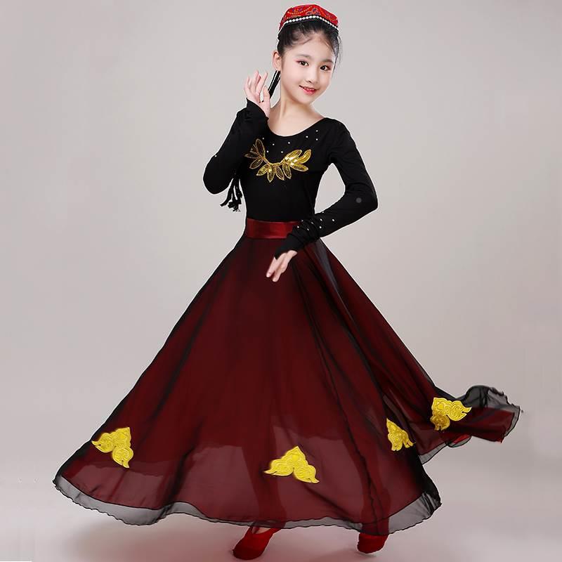 l童新款儿新疆童舞蹈装少儿维族表演服民族演出服饰女服维吾尔族M