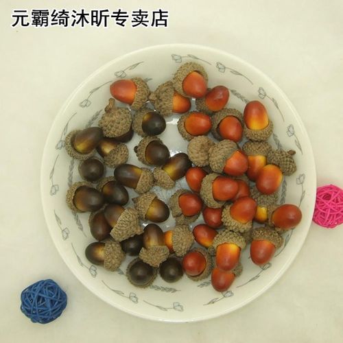 10Pcs 3cm Artificial Acorns Fake Fruits Simulation Berries F