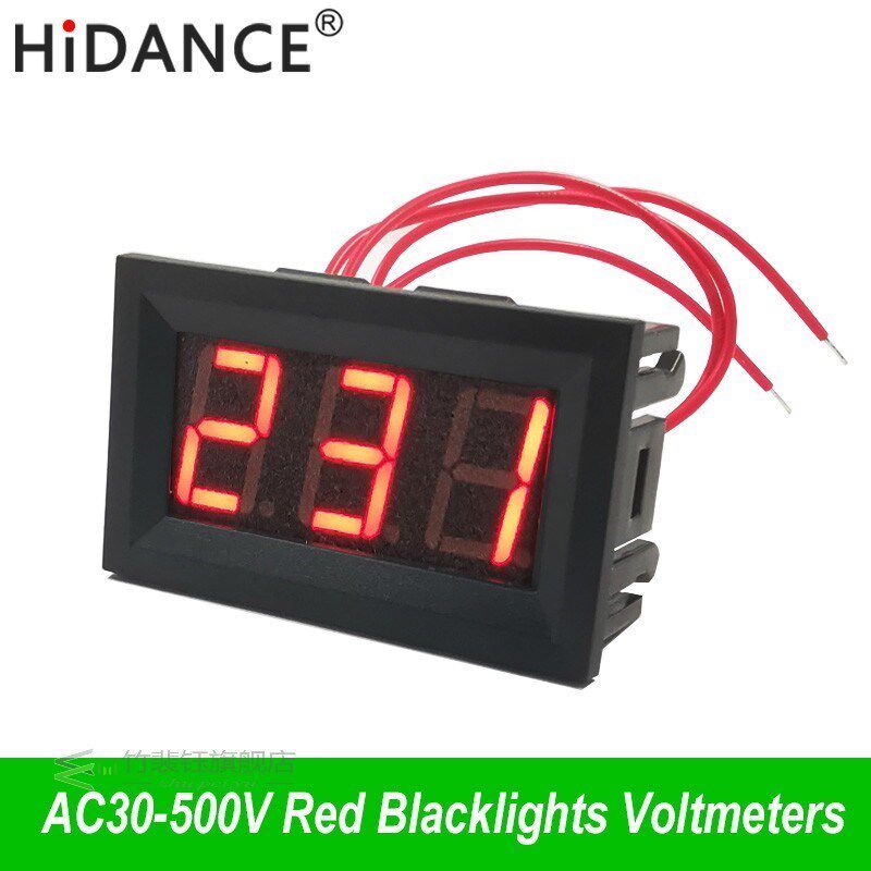 AC 30V~500V Voltage Digital Voltmeter meter Two-Wire 0.56 1