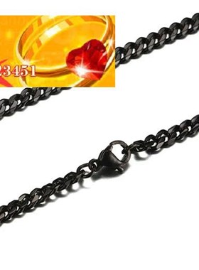 广东韩版不锈钢链条黑色男士女士项链首饰配饰配链新品