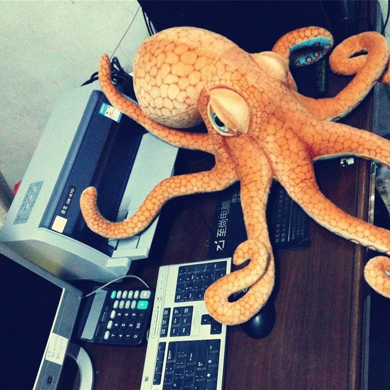 l章鱼玩偶可爱章物鱼仿真八爪鱼鱿鱼抱动枕布娃娃海洋送男生小礼