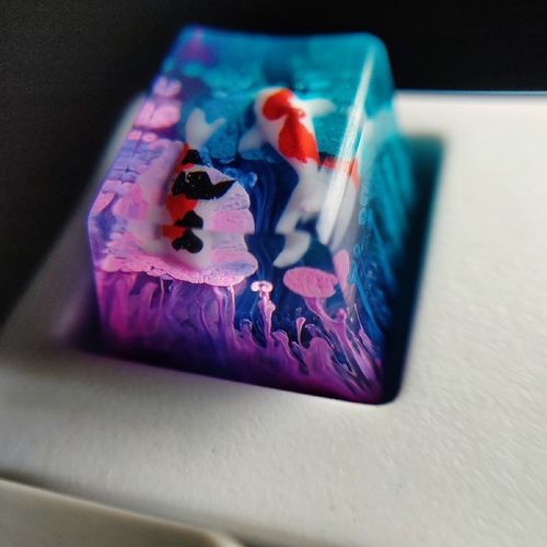 Scenery Koi Backspace Resin Keycaps For Cherry Mx Switch Me