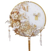 极速新款 刺绣喜扇DIY材料包结婚礼成品手捧花束新娘龙凤褂秀禾服