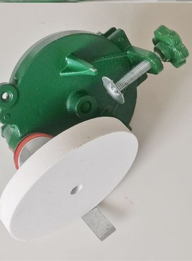 工业木工绿色手摇砂轮机非电动台式6寸磨刀机手摇砂轮打磨机自动