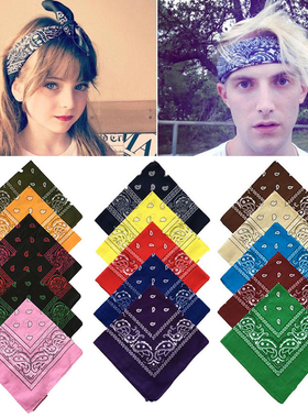 Bandana kerchief Unisex Hip Hop Black Hair Band Neck Scarf S