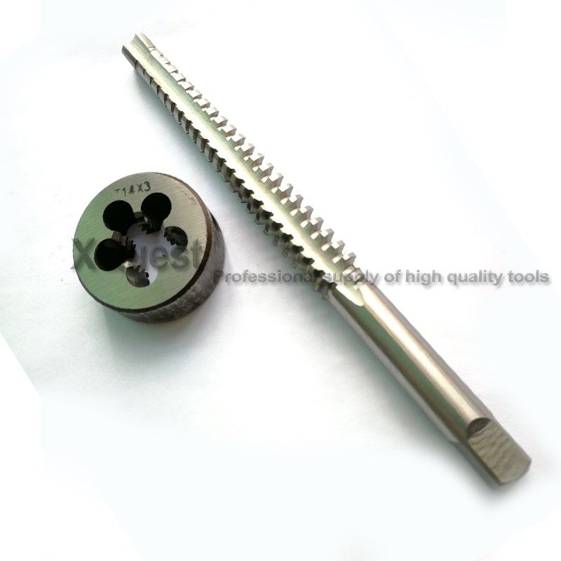 2PCS HSS Right hand Trapezoidal thread tap and Die set Tr8 T