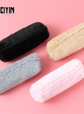 Pen box cute plush octagonal pencil case girl heart stu笔袋