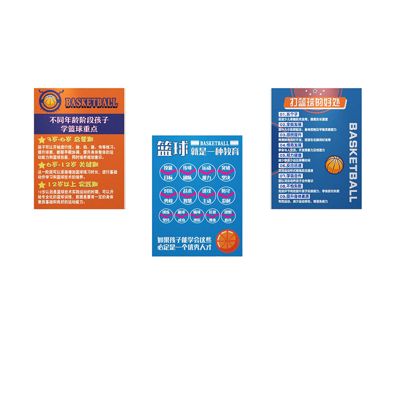 网红少儿篮球馆墙面装饰背景体育运动场室内布置学校海报文化贴纸