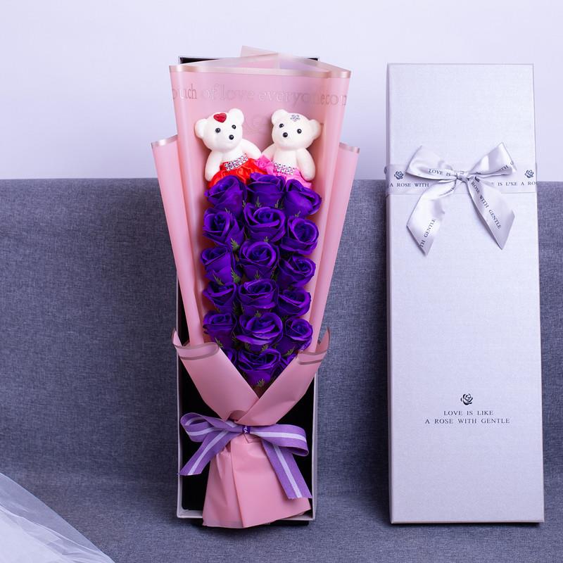 99朵香皂玫瑰花束礼盒情人节母亲节订婚生日礼物花束送女朋友妈妈