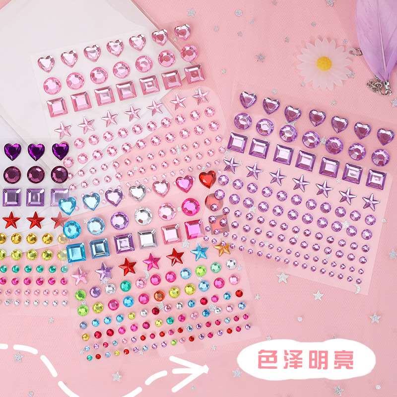 新品ns grl heart shnng star crystal damond stckers cute  mob
