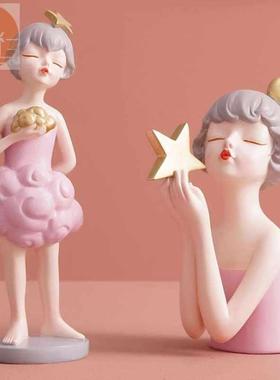 轻奢高端摆件云端翩翩少女心工艺品家居饰品创意简约现代客厅桌面