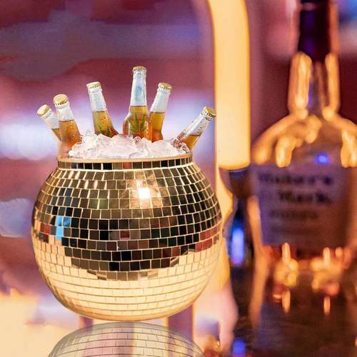 Unique Disco Ball Ice Bucket Reflective Champagne Buckets Di