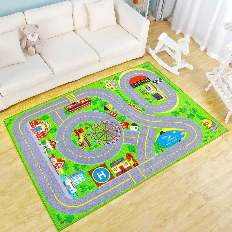 儿童地毯包邮城市马路交通场景汽车轨道车道游戏机洗爬行地垫