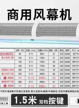 厂销风幕机商用门口静空气幕风帘隔风闸机门头超市1215182米音