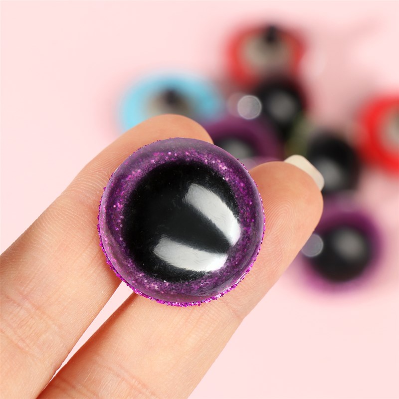 10Pcs 16/18/20/22/24MM Plastic Shinning Doll Eyes Round Safe