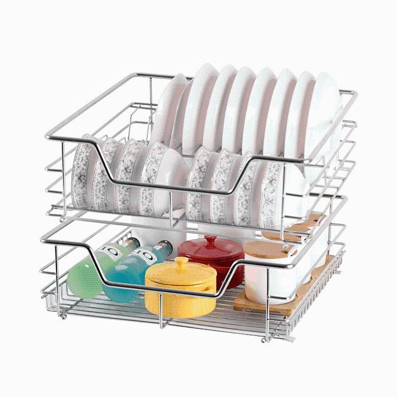 小户型550碗拉栏304不锈钢500拉蓝450厨房碗蓝400碗碟架阻尼抽篮