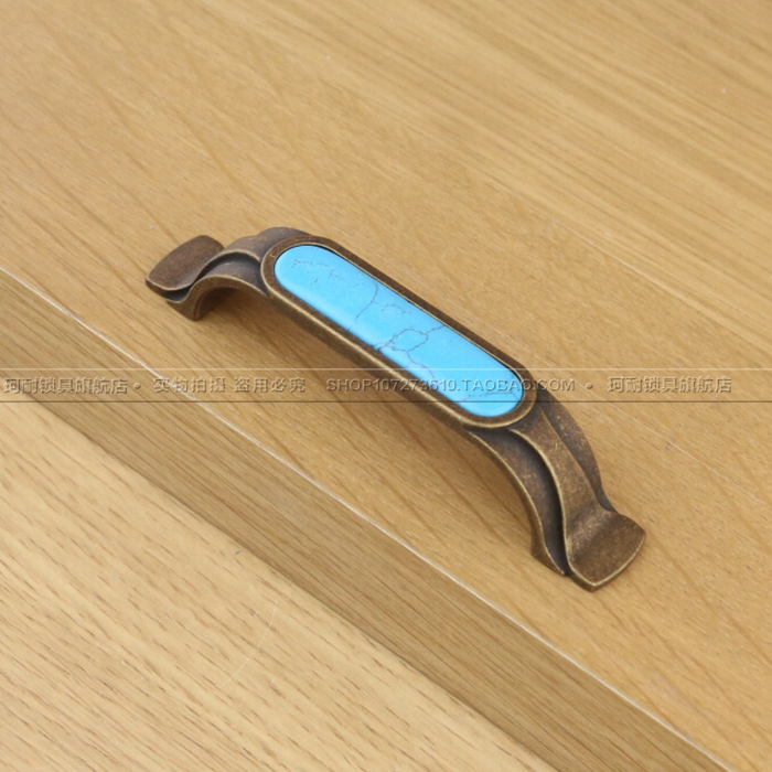 网红款衣柜子仿古纯铜拉手欧式全铜美式抽屉橱柜门把手田园复古典