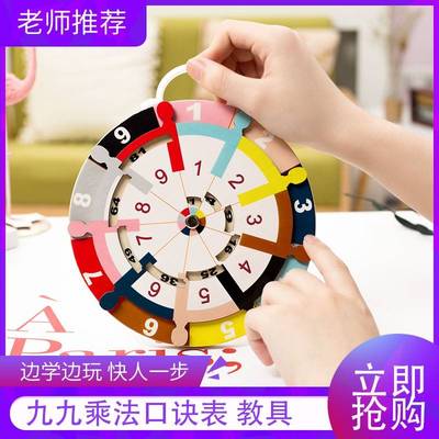 新品乘法口诀表挂墙分解转盘加法减法乘除法大九九儿童乘法表挂图