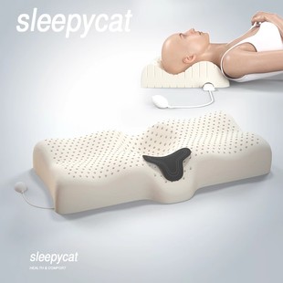 泰国乳胶枕颈椎枕头护颈枕加热枕睡觉专用助睡眠高低枕天然橡胶枕