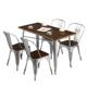 工业风实木餐桌简约餐厅咖啡厅酒吧桌椅子美式 复古铁艺餐桌椅组合