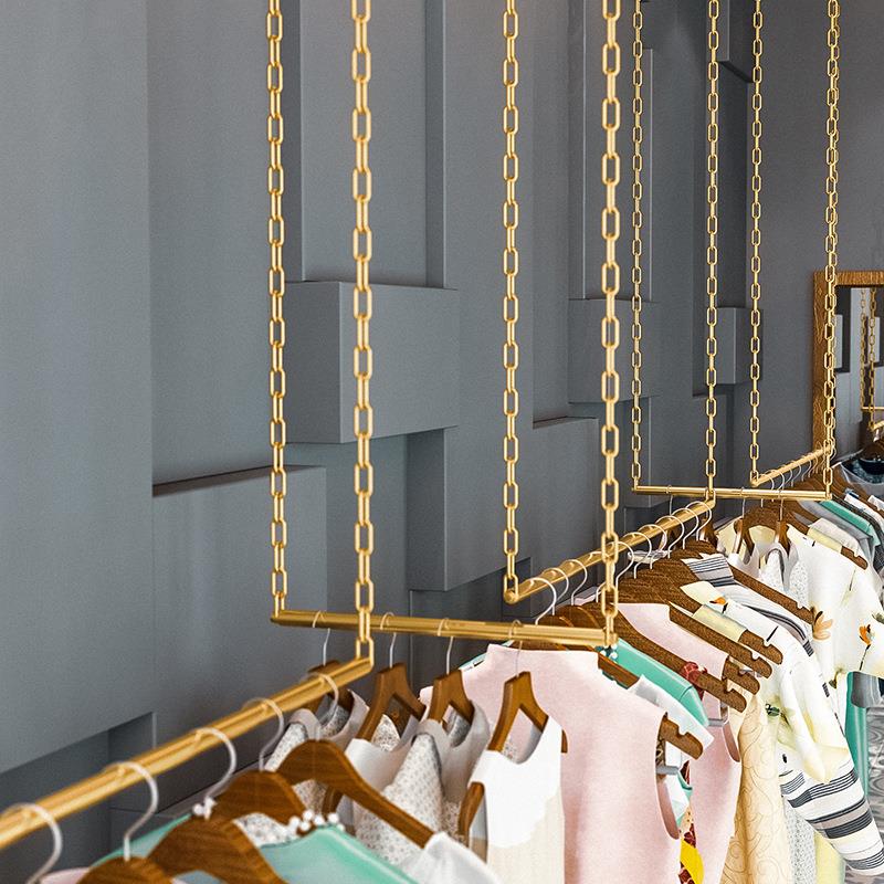 服装店悬挂吊架服装展示架吊顶挂衣架婚纱架子链条可调节创意货架