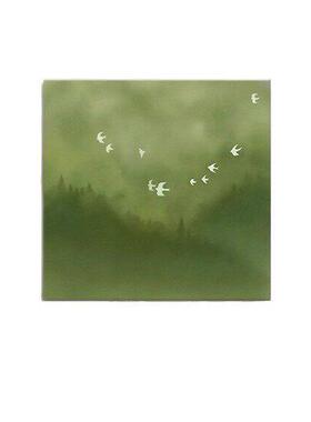 绿野中古风客厅装饰画绿色风景治愈系卧室壁画小众艺术餐厅柜挂画