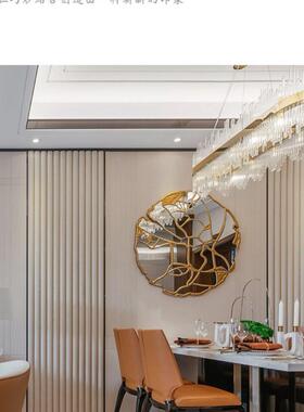 deq镜子不规则化妆镜客壁挂雕花入户玄关镜餐厅背景墙装雕花壁饰