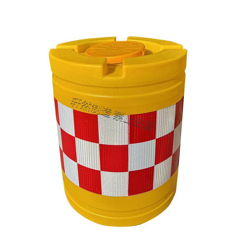 滚塑水马防撞桶圆柱形道路交通塑料隔离墩注水分流桶警示筒反光桶