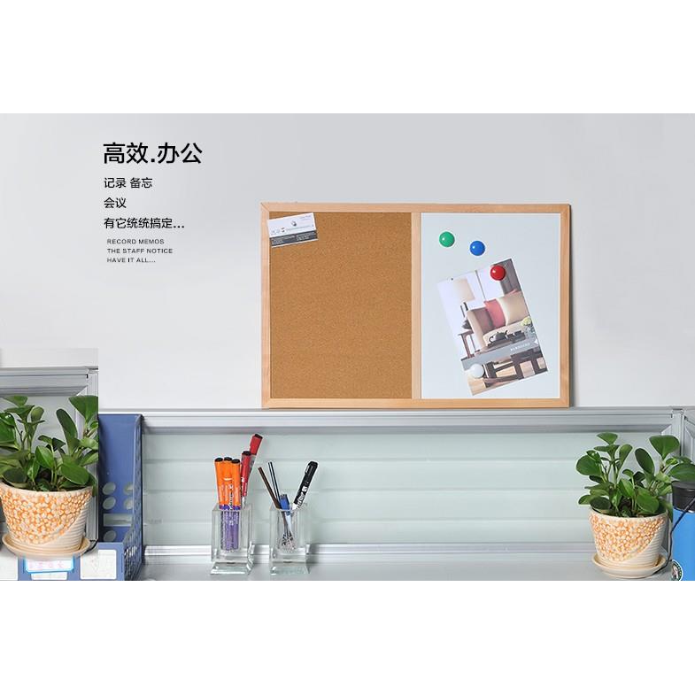 木框宣传栏白板黑板软木自由组合照片板磁吸留言板双用
