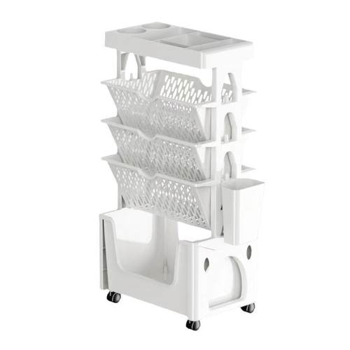 学生教室桌边书架落地置物架办公室多层可移动文具文件整理收纳架