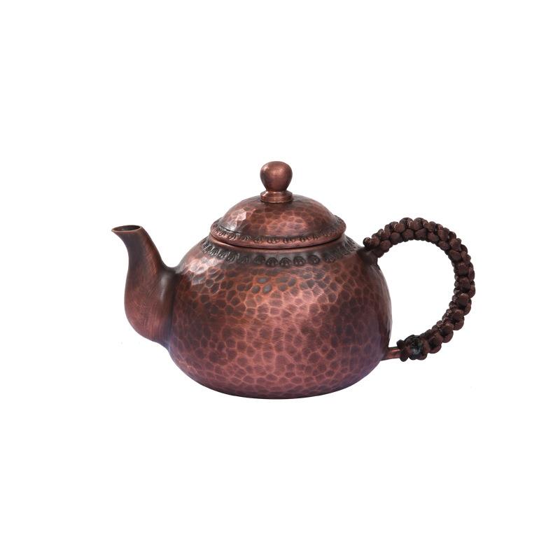铜茶壶纯紫铜复古泡茶壶过滤手工加厚迷你功夫茶铜壶把玩紫铜壶