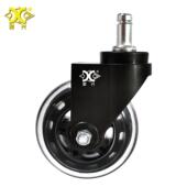 电商3寸卡簧PU旱冰轮轮聚氨酯脚轮滑板车扭扭车轮