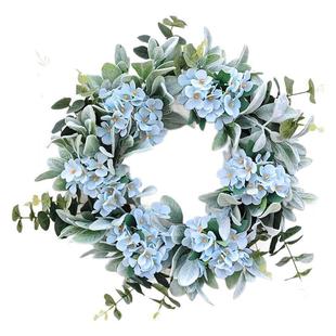 新品 花环仿真银叶菊环羔羊耳朵花环仿真花绢花婚礼花环 春季