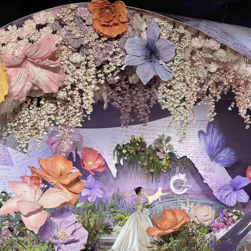 小红书婚庆道具大型巨纸艺花百合手工商场美陈橱窗摆件装饰布置