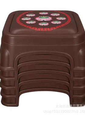 新品拜凳莲花拜佛垫跪拜塑料神禅修跪蒲团打坐收纳凳中式复古方形