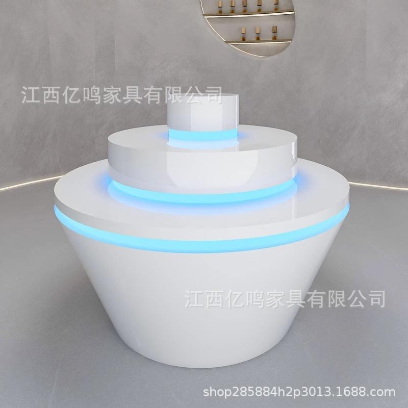 地台创意展示台异型组合柜台模型台商用中岛展示柜带灯带发光柜台