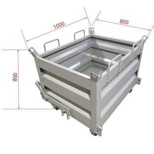 自卸式工业废料箱工程重型钢制金属周转箱车间叉车铁屑收集箱
