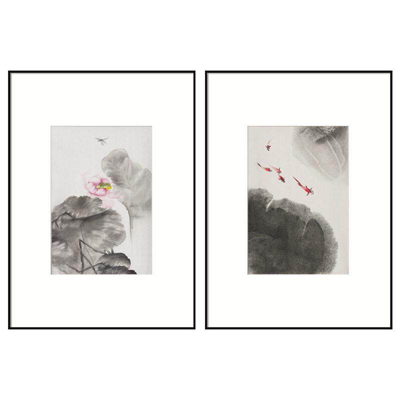 荷生墨香新中式禅意装饰画水墨荷花挂画餐厅双联书房壁画客厅墙画