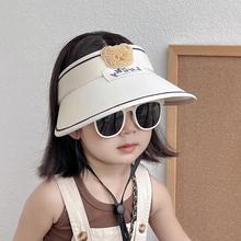 儿童户外防晒帽子夏季女童2024新款太阳帽凉帽防紫外线遮阳帽男孩